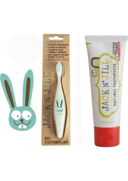 Bebek Diş Seti (Bunny Diş Fırçası + Çilek Aromalı Diş Macunu)