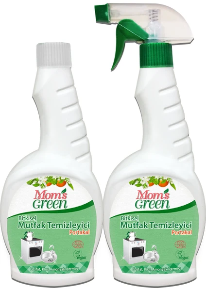 Mom's Green 2'li Set Mom's Green Bitkisel Mutfak Temizleyici Sprey 750 ml ve Yedek Ürün