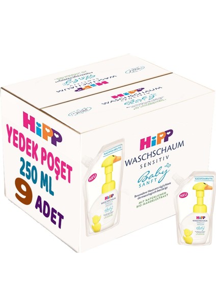 Babysanft Bebek/Çoçuk El Yıkama Köpüğü 250 ml (Yedek Poşet) (9'lu Set)