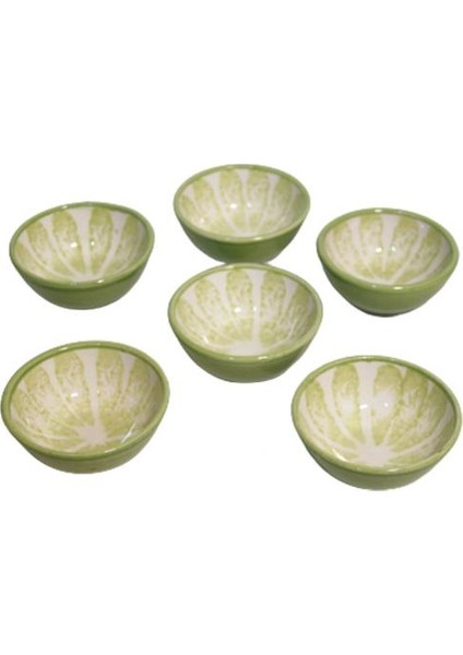 6 Adet Dekoratif Çerezlik Sosluk Kase Seti Kivi Meyve Desenli modelleri