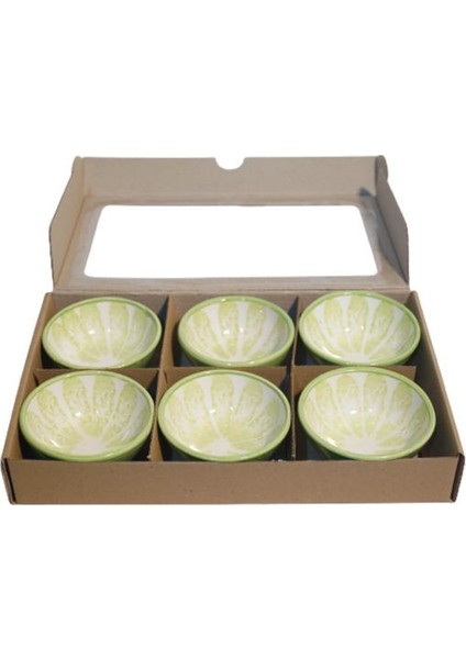 6 Adet Dekoratif Çerezlik Sosluk Kase Seti Kivi Meyve Desenli fırsatları