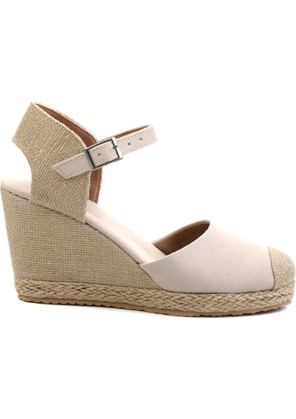 Vizon/natural Hasır Kadın Dolgu Topuklu K01874055565