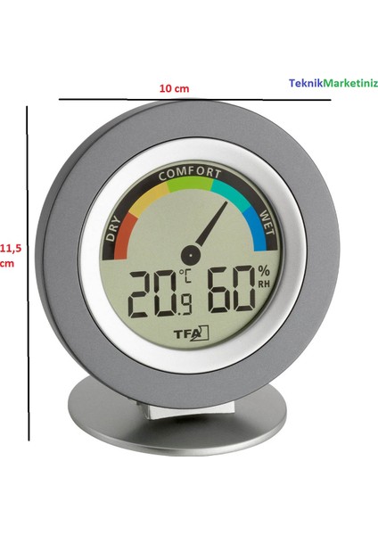 Tfa Dostmann Cosy Dijital Oda, Ortam Sıcaklık ve Nem Ölçer, Termometre-Higrometre TM832.1015.10