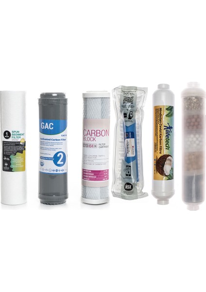 Açık Kasa Su Arıtma Cihazlarına Uyumlu 6'lı Filtre Seti 10 Aşamalı Lg Membranlı