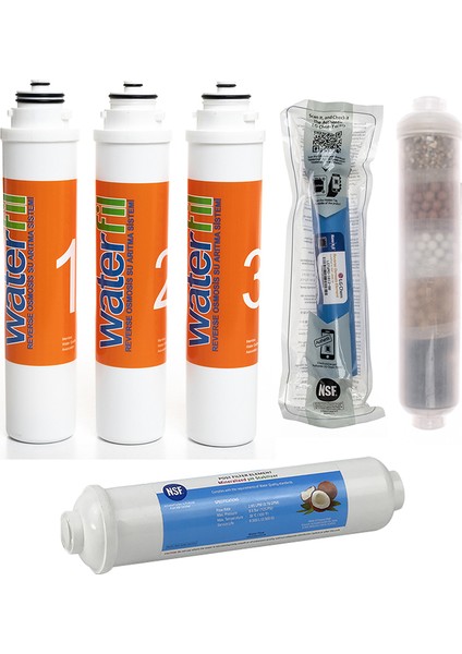 Waterlife Su Arıtma Cihazı Uyumlu Tak-Çevir 6'lı Filtre Seti, 10 Aşamalı, Lg Membranlı
