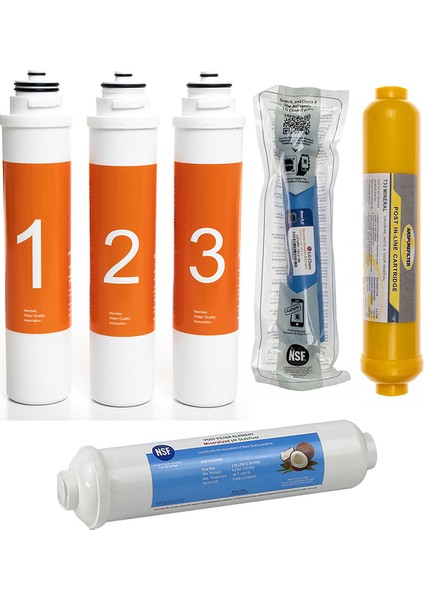 Waterlife Su Arıtma Cihazı Uyumlu Tak-Çevir 6'lı Filtre Seti, Lg Membranlı