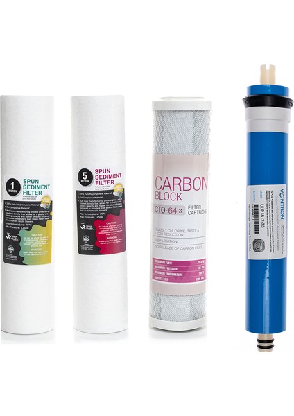 Açık Kasa Su Arıtma Cihazlarına Uyumlu 4'lü Filtre Seti Vontron Membranlı