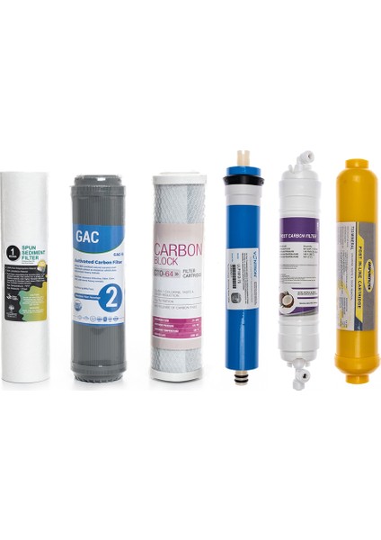 Açık Kasa Su Arıtma Cihazlarına Uyumlu 6'lı Filtre Seti Vontron Membranlı