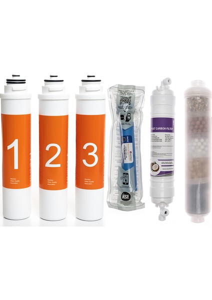Waterlife Su Arıtma Cihazı Uyumlu Tak-Çevir 6'lı Filtre Seti, 10 Aşamalı, Lg Membranlı