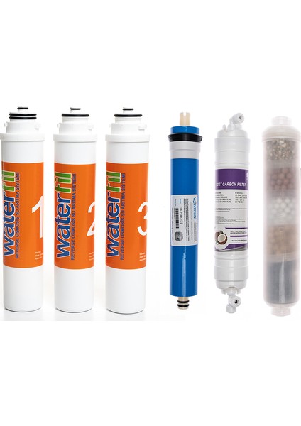 Waterlife Su Arıtma Cihazı Uyumlu Tak-Çevir 6'lı Filtre Seti, 10 Aşamalı, Vontron Membranlı fiyatları