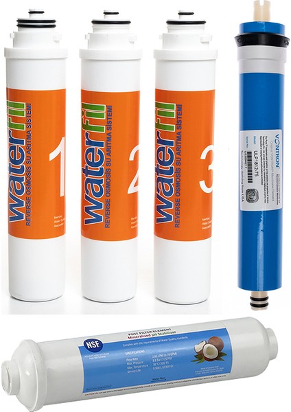 Waterlife Su Arıtma Cihazı Uyumlu Tak-Çevir 5'li Filtre Seti, Vontron Membranlı fiyatları