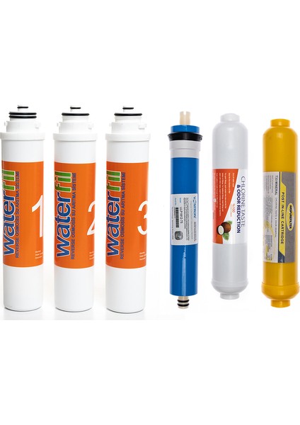 Waterlife Su Arıtma Cihazı Uyumlu Tak-Çevir 6'lı Filtre Seti, Vontron Membranlı fiyatları