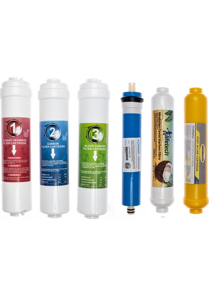 Kapalı Kasa Su Arıtma Cihazlarına Uyumlu 6'lı Filtre Seti Vontron Membranlı