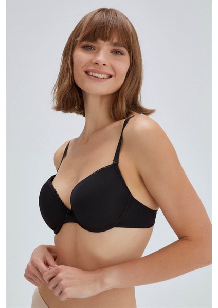 ERSK120 Violet Badem Boş Cup Tek Sütyen - Siyah modelleri