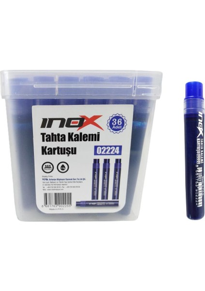 Beyaz Tahta Kalemi Kartuşu Mavi 36'lı