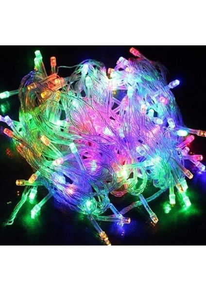 10 Metre 100 LED Yılbaşı Süslemesi LED Işık - Karışık Renkli