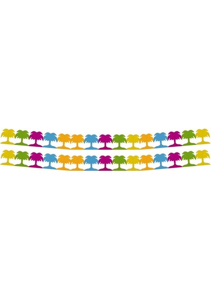 Renkli Palmiye Ağaçları Zincir Garland Süs 3 Metre