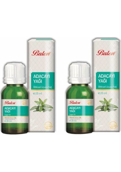 Ada Çayı Acı Elma Yağı Adaçayı Uçucu Yağ Içilebilir 20 ml x 2