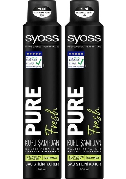 Pure Fresh Kuru Şampuan 200 ml x 2 Adet