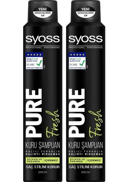 Pure Fresh Kuru Şampuan 200 ml x 2 Adet