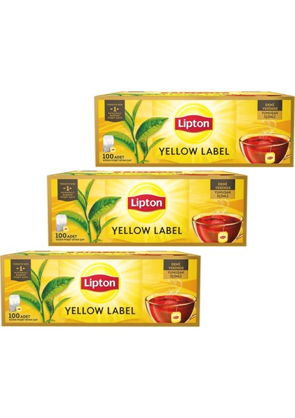 Yellow Label Bardak Poşet Çay 100 x 2 Gr. Üçlü Set