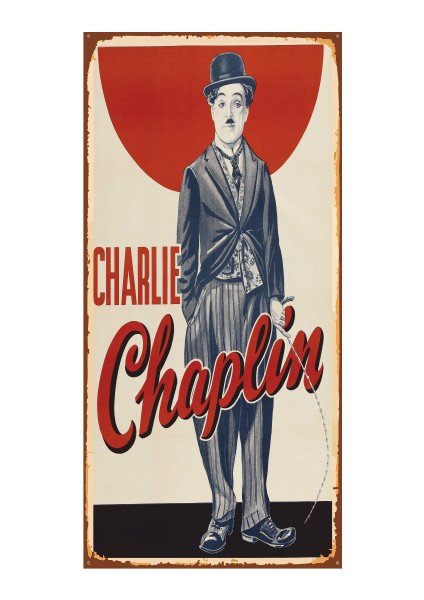 Şarlo Charlie Chaplin Mini Retro Ahşap Poster