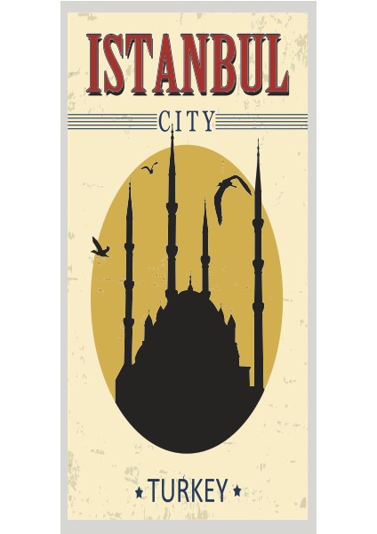 Istanbul Mini Retro Ahşap Poster