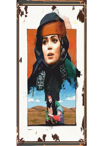 Hayat Poster Türkan Şoray Yeşilçam Mini Retro Ahşap Poster