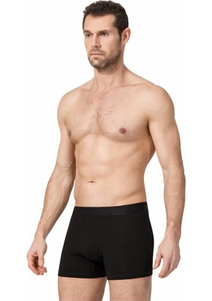 3 Adet Siyah Renk Likralı Boxer