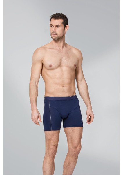 6 Adet Lacivert Renk Biyeli Modal Boxer