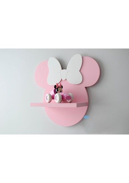Minnie Mouse Şekilli Raf Kitaplık Duvar Rafı Çocuk Odası Raf