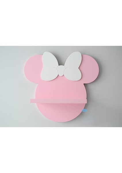 Minnie Mouse Şekilli Raf Kitaplık Duvar Rafı Çocuk Odası Raf