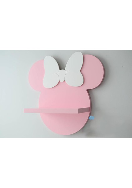 Minnie Mouse Şekilli Raf Kitaplık Duvar Rafı Çocuk Odası Raf
