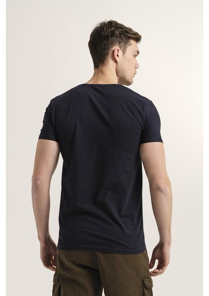 Riley V Yaka Slim Fit Basic Erkek Tshirt