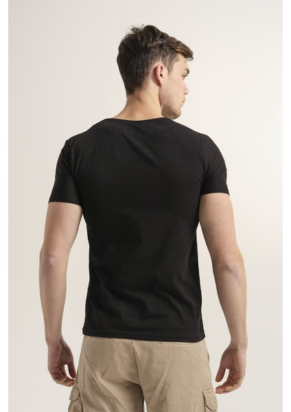 Riley V Yaka Slim Fit Basic Erkek Tshirt