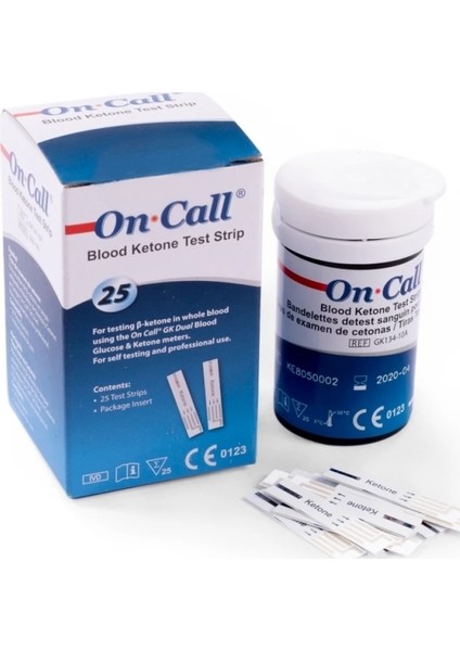 On Call Gk Dual Keton Ölçüm Cihazı + Keton Ölçüm Stribi 25 Test