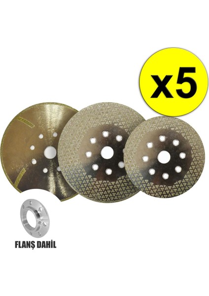 RRE115F Flanşlı Elmas Testere Mermer, Granit, Porselen 115MM 5 Adet