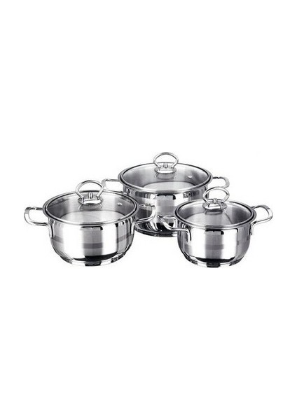 Asude Midi 6 Parca Tencere Seti (304 Çelik) 14 cm 16 Cm-18 cm
