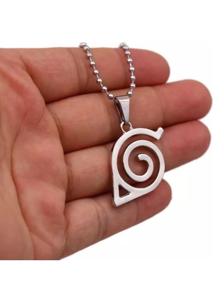 Naruto Anime Gri Metal Sembol Zincirli Kolye modelleri