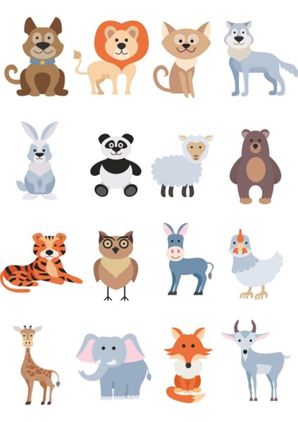 Sticker Master Hayvanlar-3 Çocuk Bebek Odası Sticker Çıkartma Etiket Oto Motor Pc Etiket