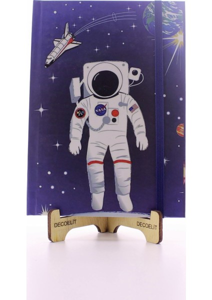 Lastikli Çizgisiz Sert Kapak Nasa Defter