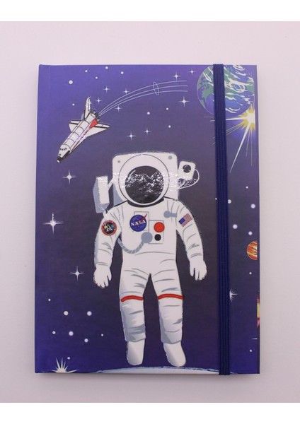 Lastikli Çizgisiz Sert Kapak Nasa Defter