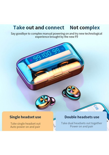 F9-10 Mini Tws 9D Stereo Bluetooth 5.0 Kulaklık (Yurt Dışından)
