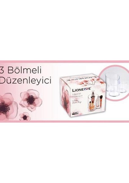 Lionesse 3 Bölmeli Makyaj Organizeri 837