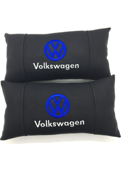 Otomotiv Volkswagen Deri Araç Boyun Yastığı 2 Adet Oto Yastık Vw