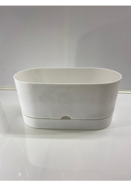 Begonya 30 cm Beyaz Tabaklı Balkon Saksı modelleri