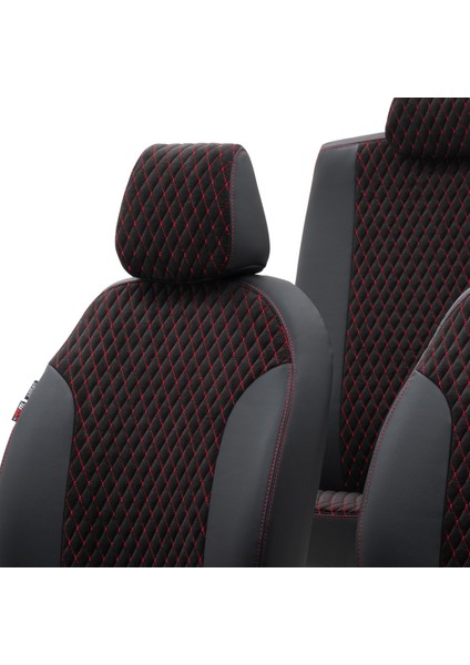 Opel Zafira C 2012-Sonrası (7 Kişi) Özel Üretim Koltuk Kılıfı Amsterdam Design Tay Tüyü Siyah - Kırmızı fırsatları