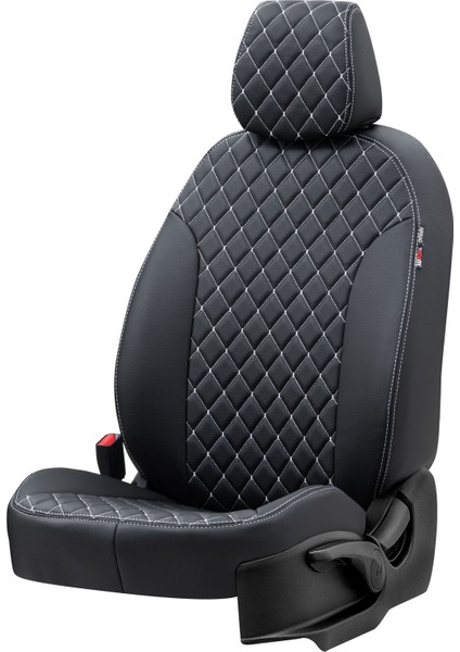 V.w. Transporter T-5 2004-2015 8+1 (9 Kişi) Özel Üretim Koltuk Kılıfı Madrid Design Deri Siyah - Beyaz