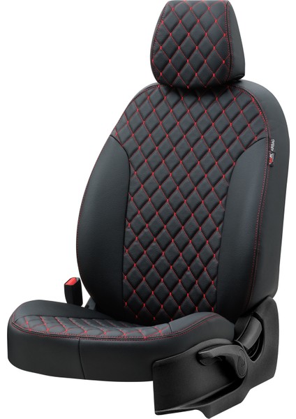 V.w. Transporter T-5 2004-2015 9+1 (10 Kişi) Özel Üretim Koltuk Kılıfı Madrid Design Deri Siyah - Kırmızı