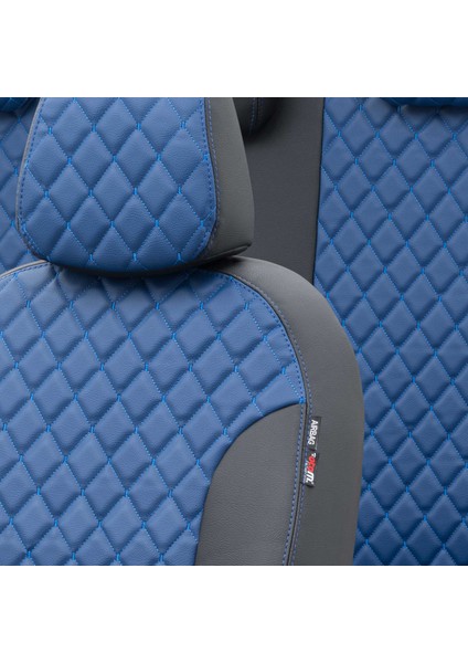 Seat Toledo 1999-2005 Özel Üretim Koltuk Kılıfı Madrid Design Deri Mavi - Siyah modelleri